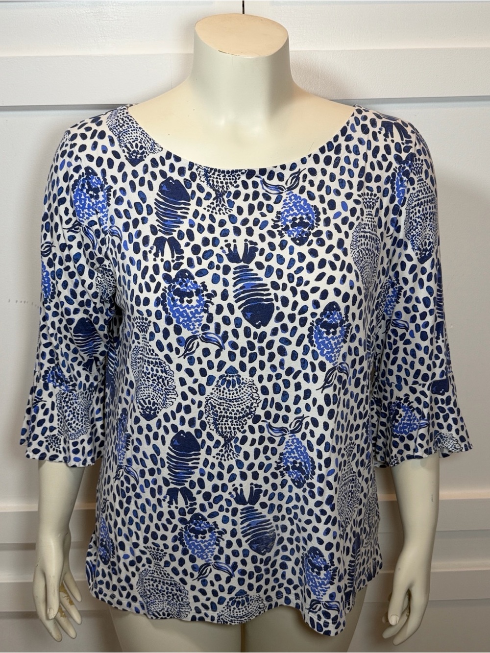 Lilly Pulitzer Women's Relaxed Blouse XL Blue